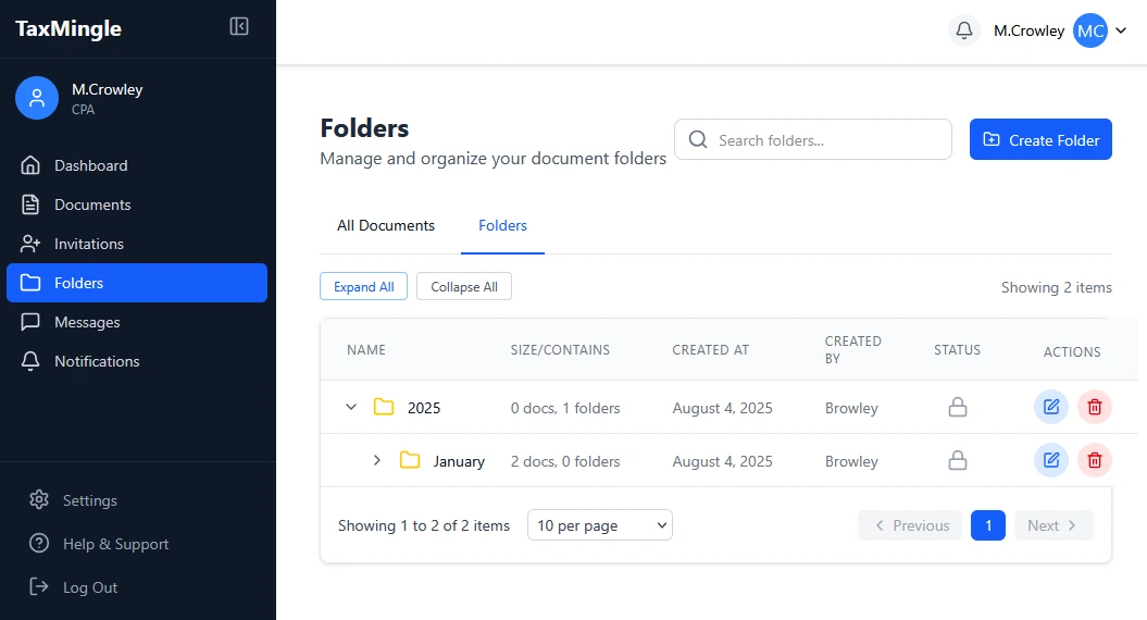 Folders Management Slider Image