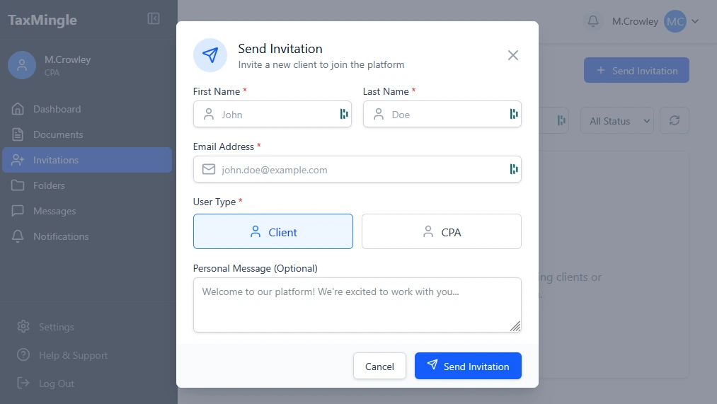 Send Invitation Slider Image